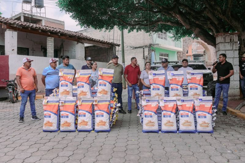 Entrega de más de 200 sacos de semilla de maíz a productores de nuestro municipio.